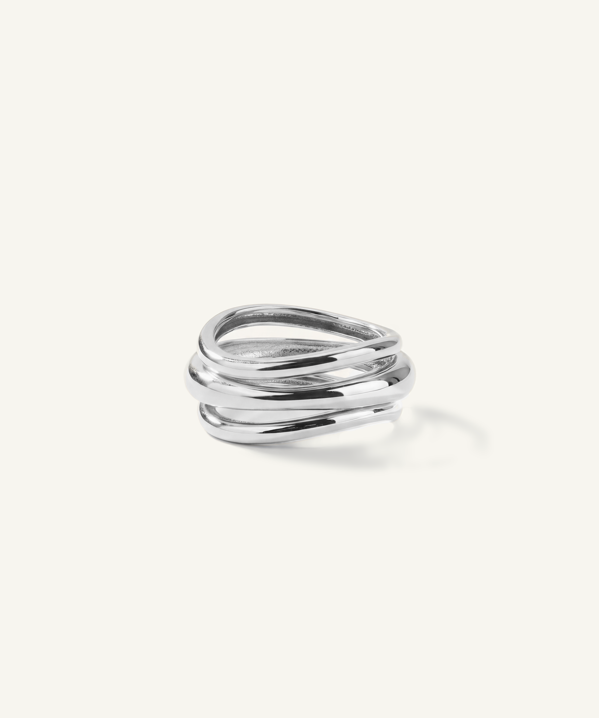 White Gold | Wavy Triple Band Ring
