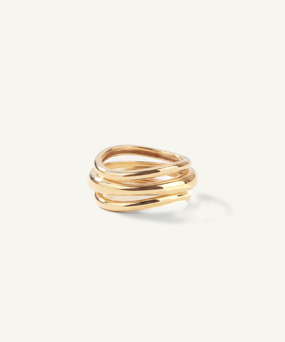 Yellow Gold | Wavy Triple Band Ring
