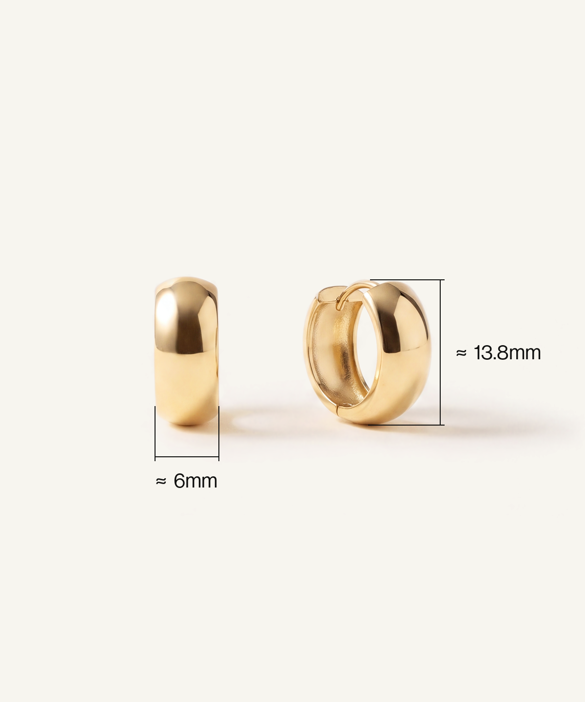 Wide Dome Hoop Earrings