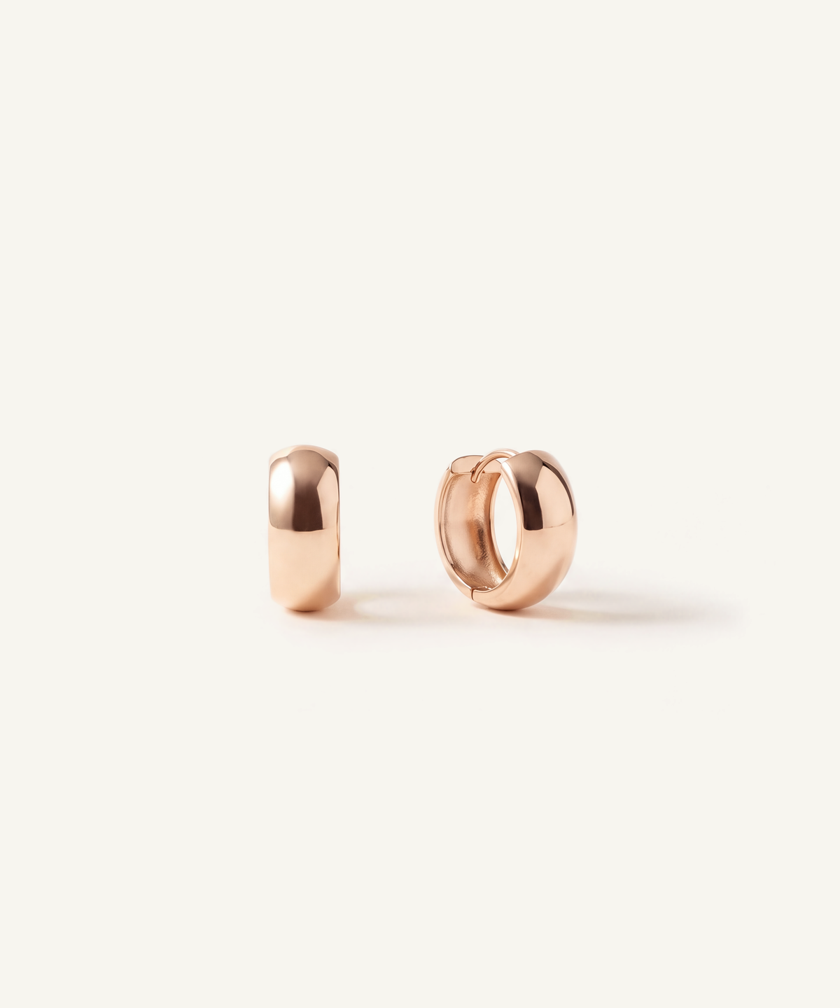 Rose Gold | Wide Dome Hoop Earrings
