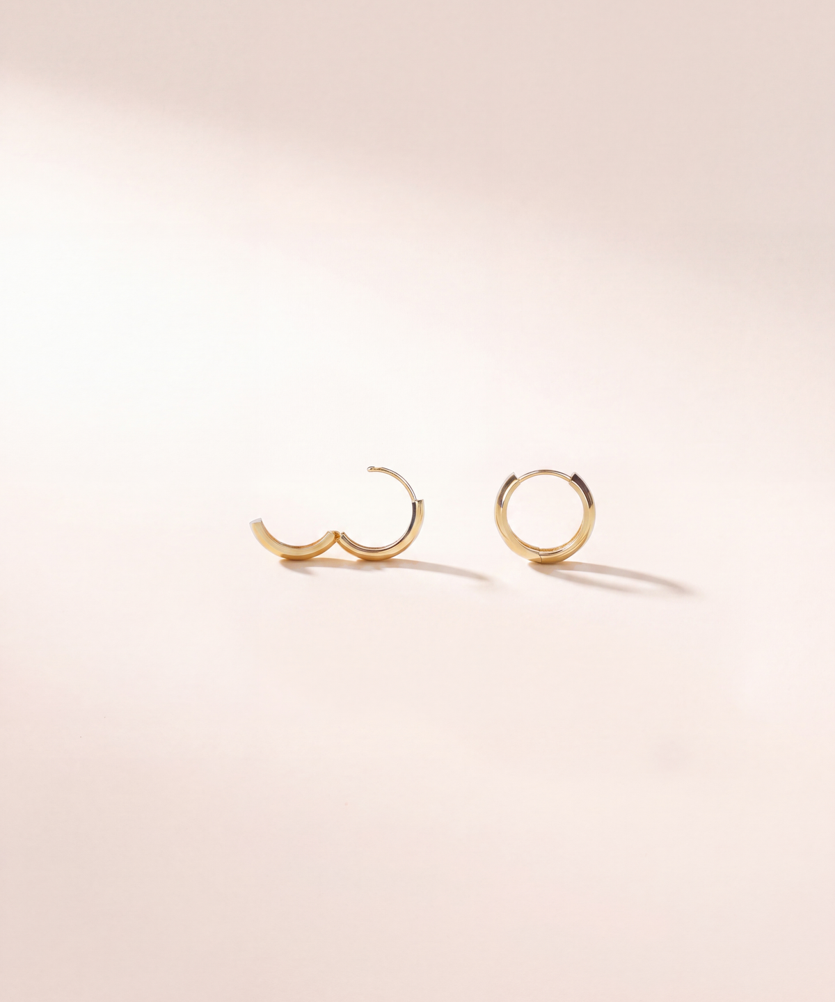 Yellow Gold | Wide Dome Hoop Earrings, view 2